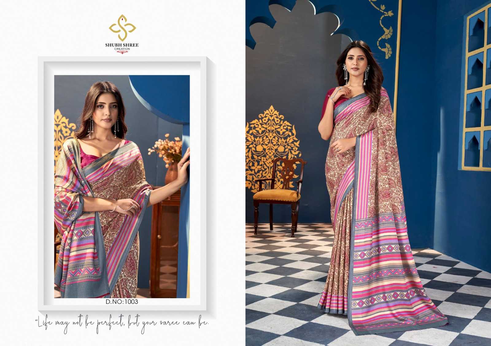 hazel by shubh shree pashmina silk print saree online