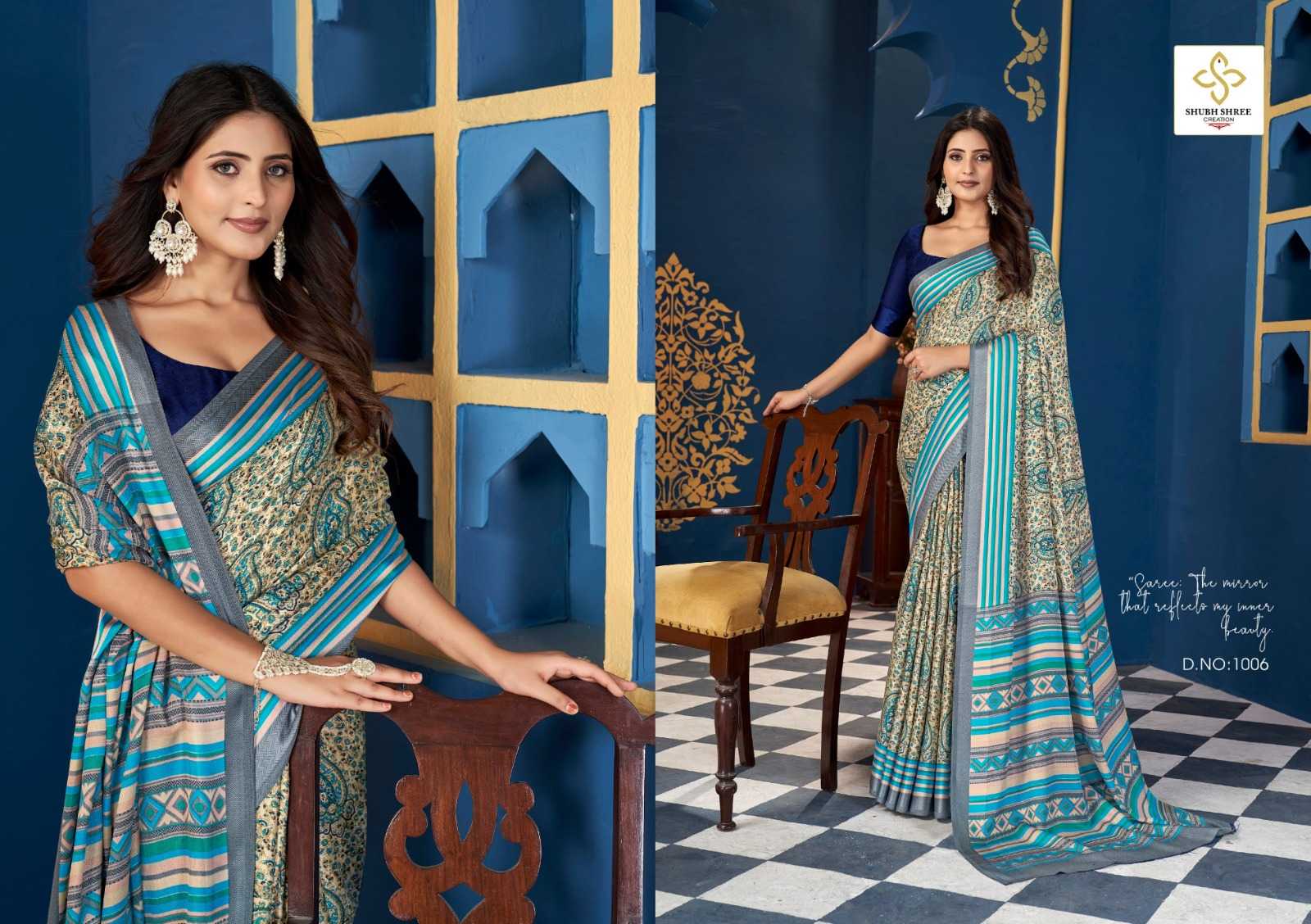 hazel by shubh shree pashmina silk print saree online