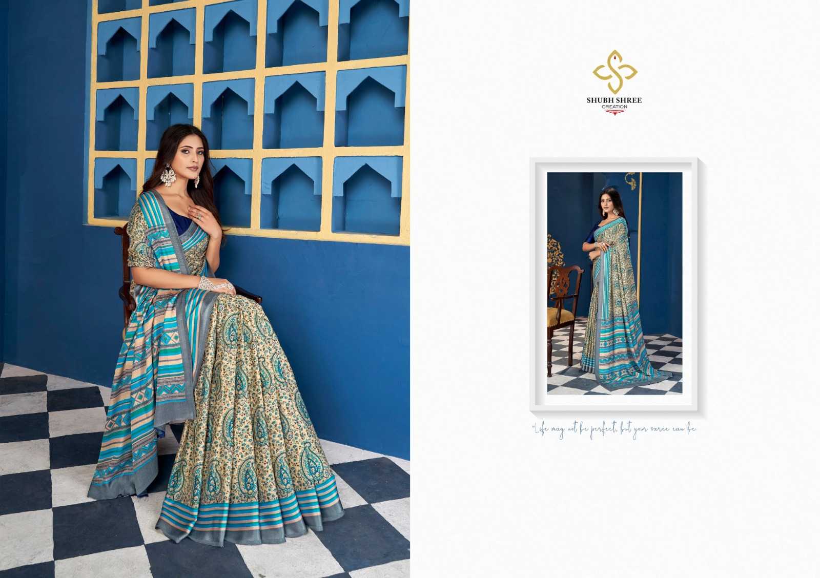 hazel by shubh shree pashmina silk print saree online