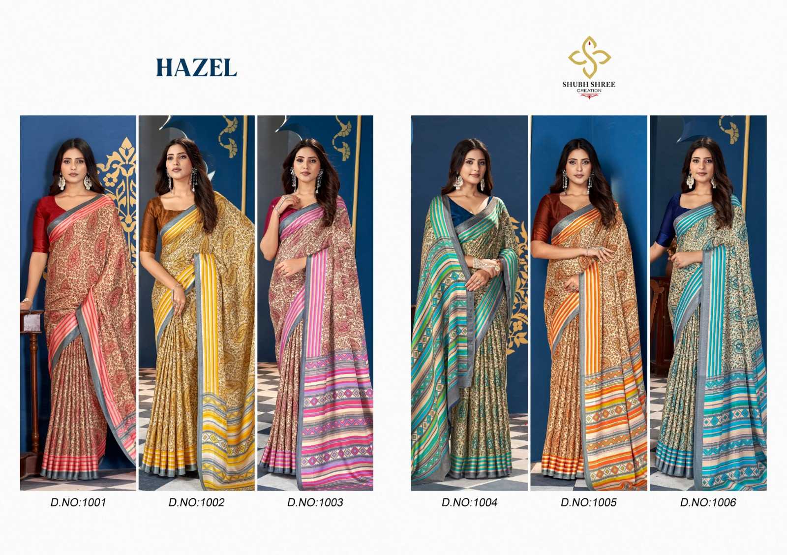 hazel by shubh shree pashmina silk print saree online