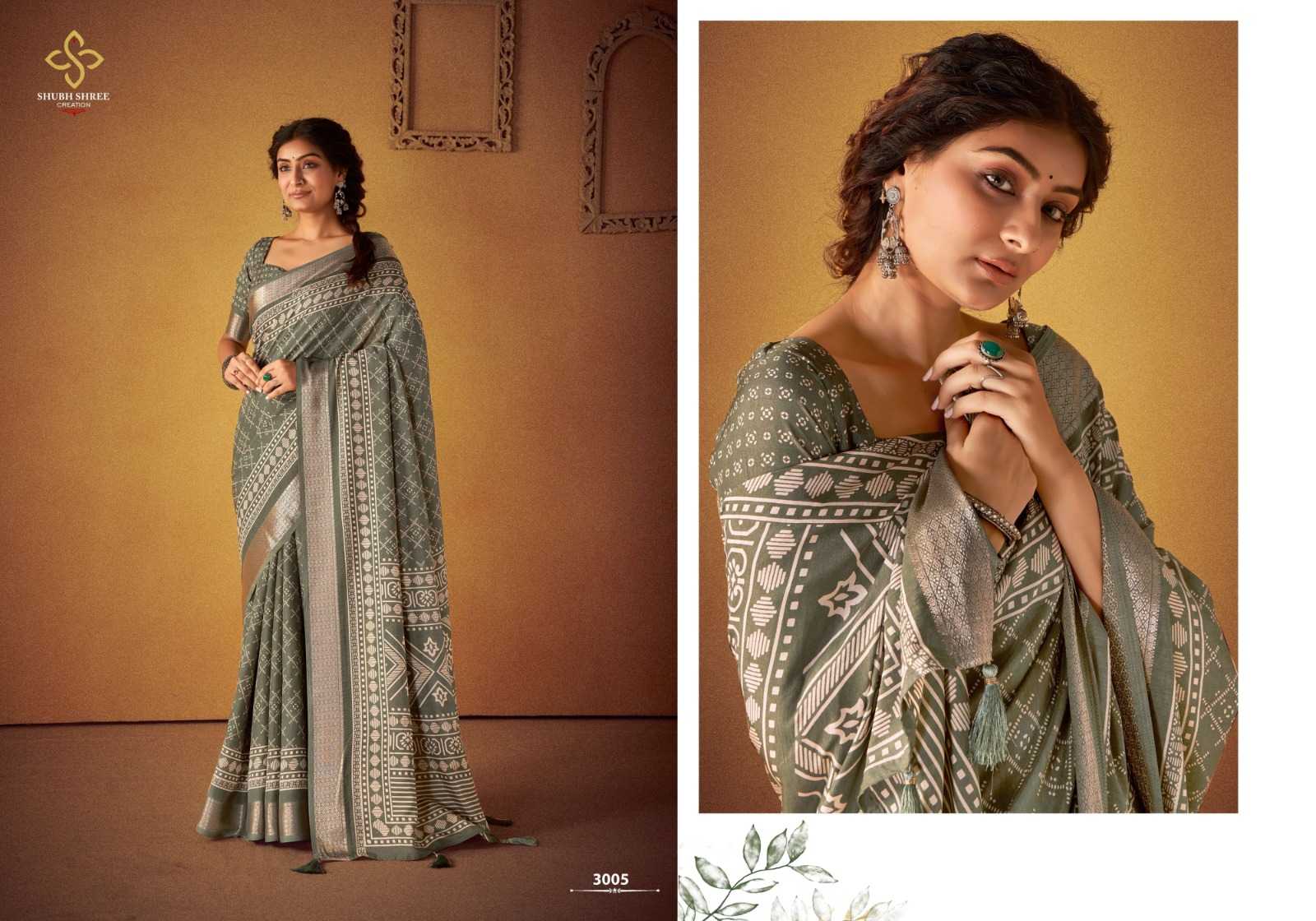 shubh shree barfi vol 3 casual wear printed women saree online