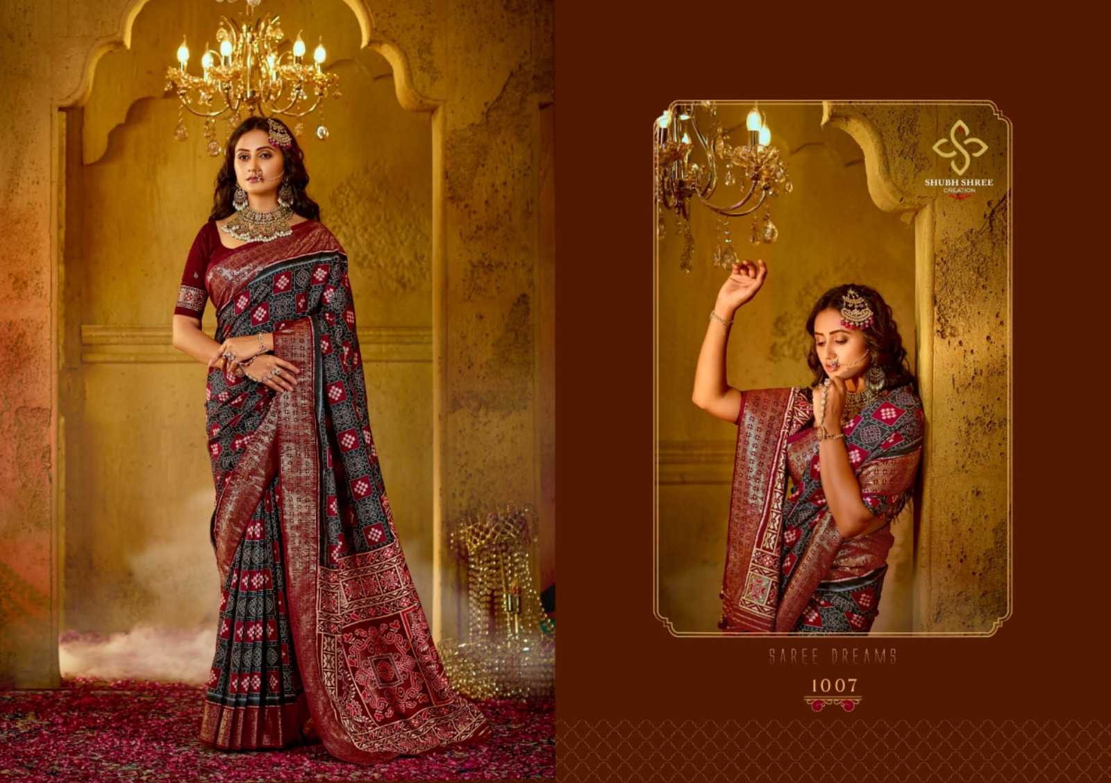 shubh shree heera mandi tussar silk fancy saree online