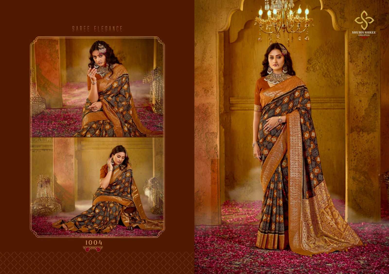 shubh shree heera mandi tussar silk fancy saree online