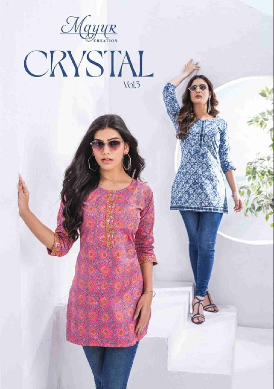 crystal vol 3 by mayur creation print readymade big size girls tops