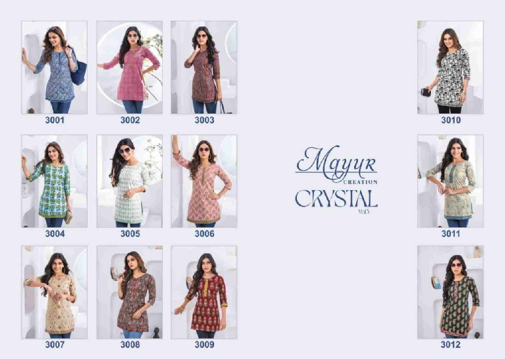 crystal vol 3 by mayur creation print readymade big size girls tops