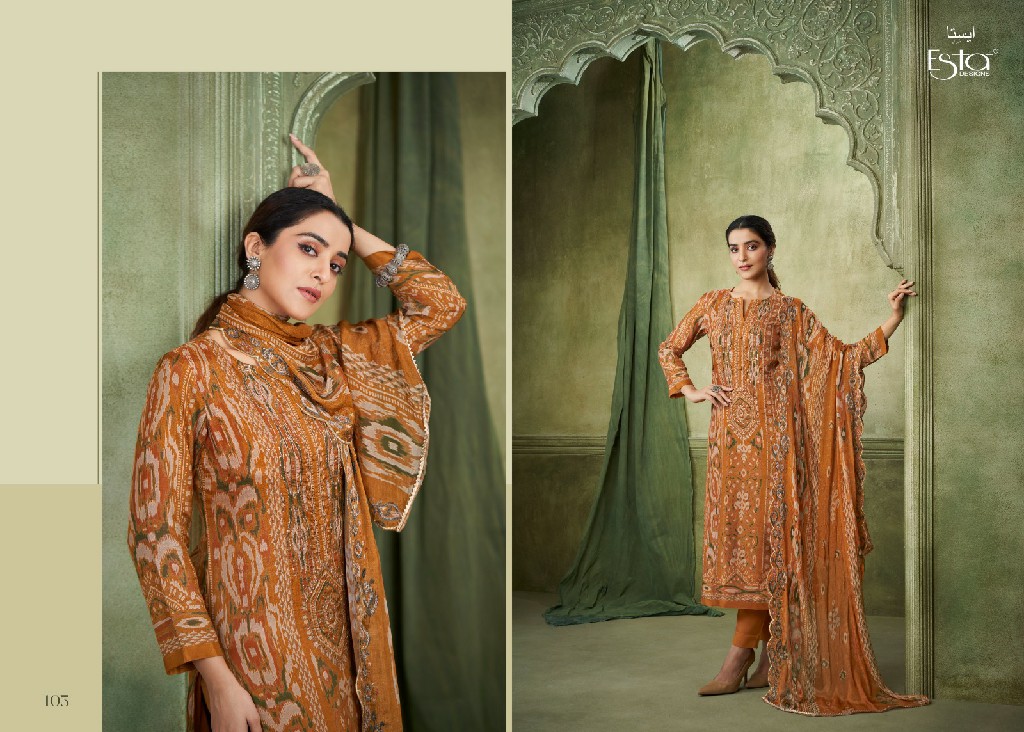 esta designs elaric attractive look muslin silk handwork pakistani dress material