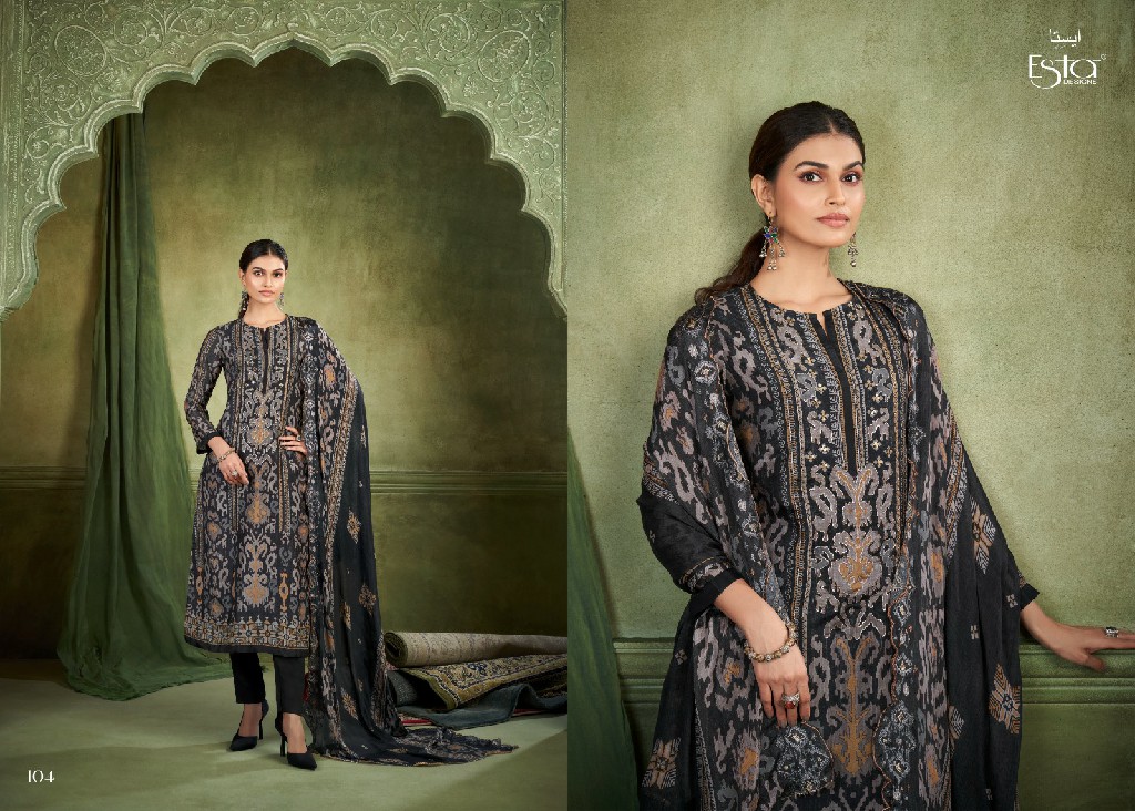 esta designs elaric attractive look muslin silk handwork pakistani dress material