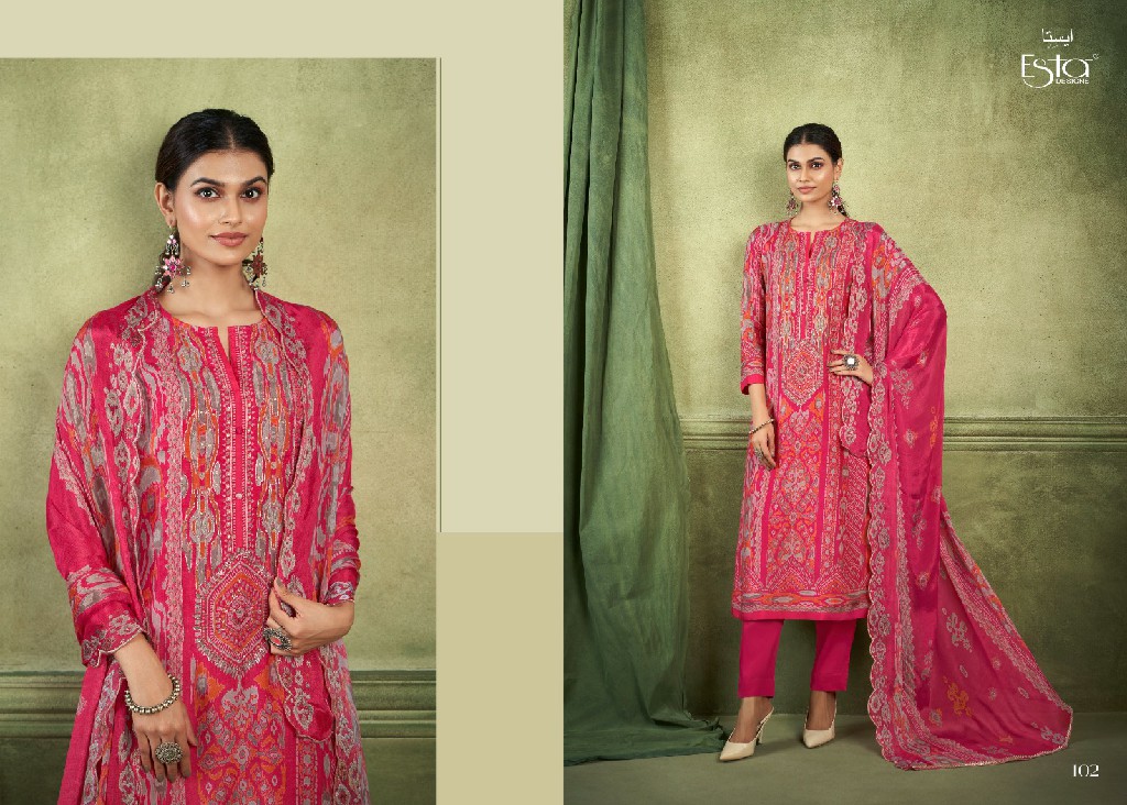 esta designs elaric attractive look muslin silk handwork pakistani dress material