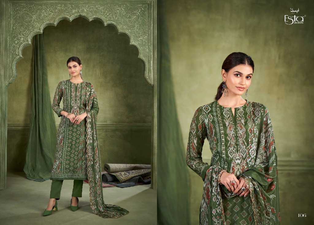 esta designs elaric attractive look muslin silk handwork pakistani dress material