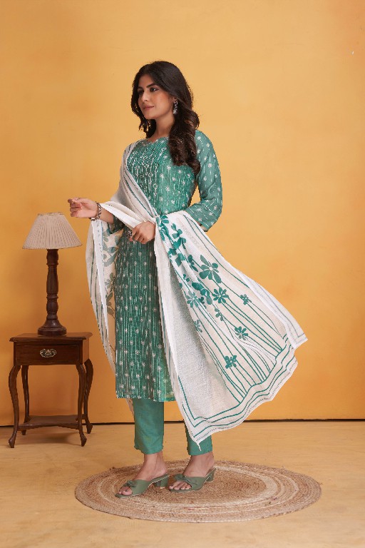 hazoori by seamore mirror work print art silk fullstitch suits