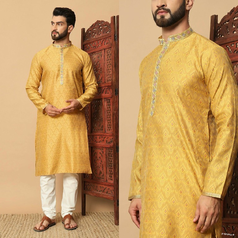 Outluk Vol-131 Wholesale Jacquard Kurta With Pajama Mens Wear