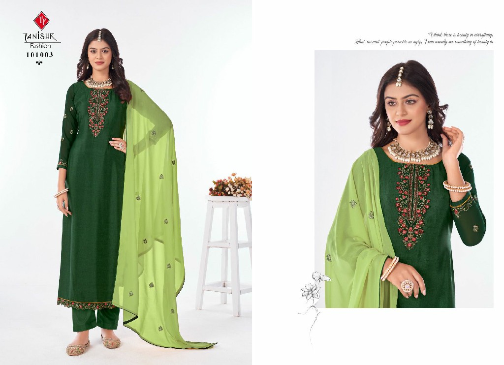 Tanishk Royal Silk Vol-16 Wholesale Pure French Jacquard Silk With Work Dress Material