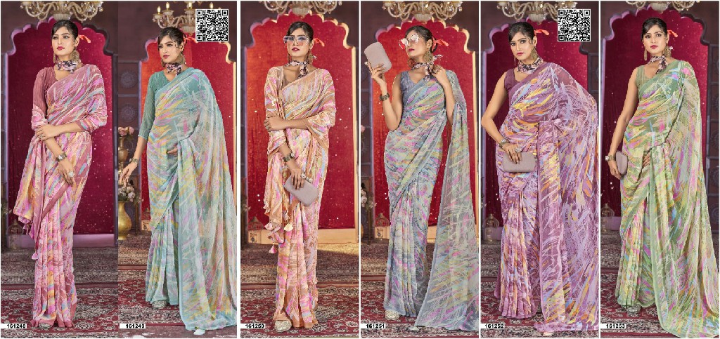 Vallabhi Manasvi Vol-12 Wholesale Georgette Fabrics Ethnic Indian Sarees