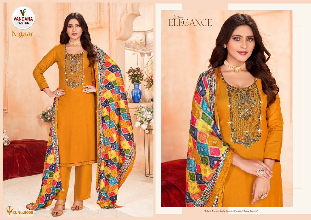 Vandana Nigaar Vol-8 Wholesale Swaroski Work Dress Material