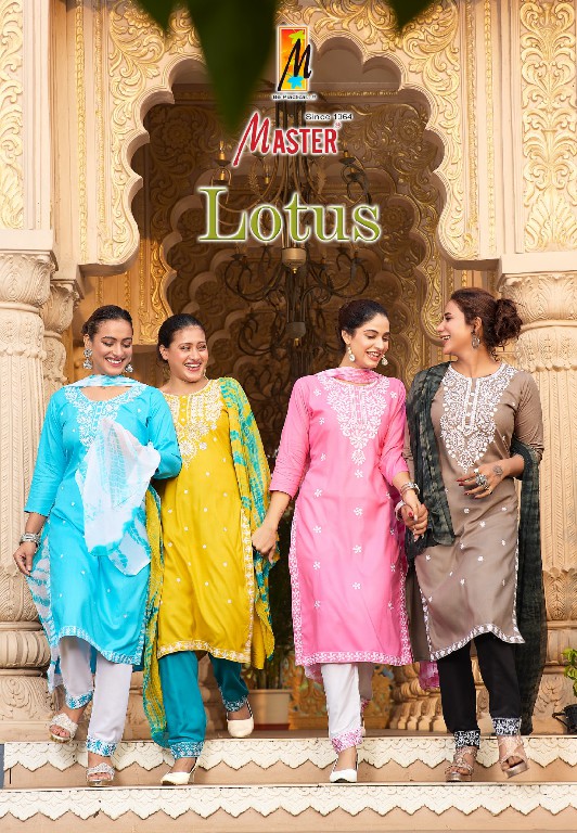 Master Lotus Wholesale Rayon Work 3 Side Work Readymade Salwar Suits