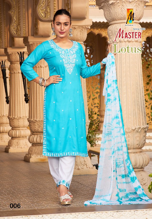 Master Lotus Wholesale Rayon Work 3 Side Work Readymade Salwar Suits