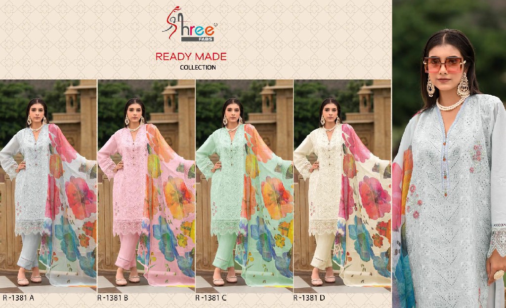 Shree Fabs R-1381 Wholesale Readymade Indian Pakistani Salwar Suits