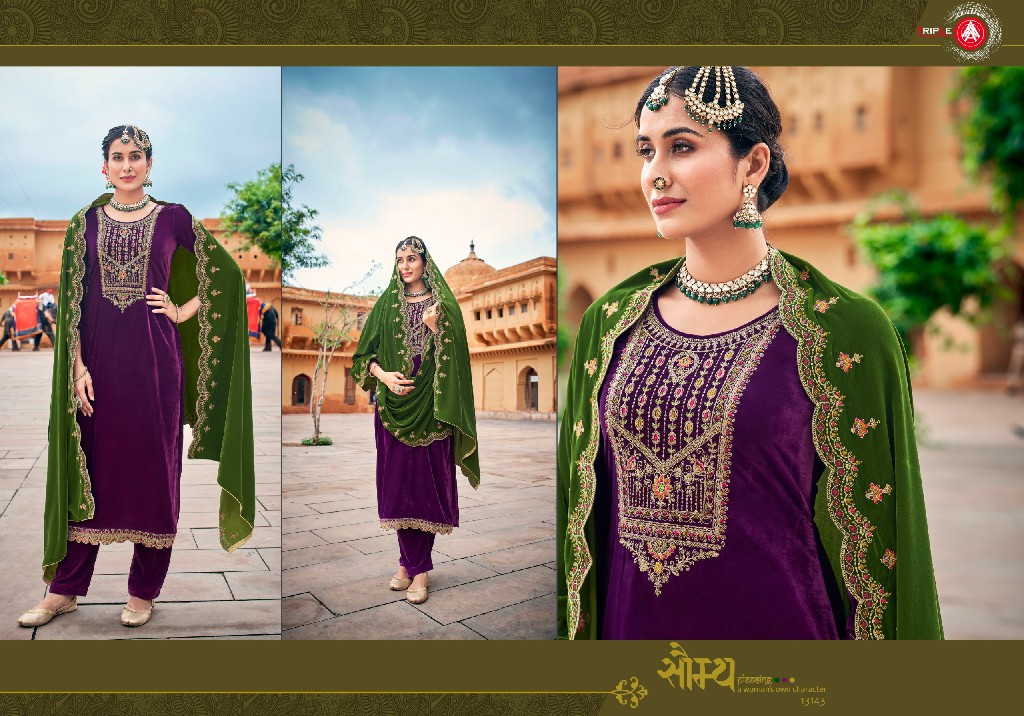 Triple AAA Alakhnanda Wholesale 9000 Viscose Velvet Winter Dress Material