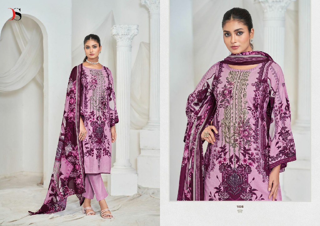 Deepsy Gulnoor Wholesale Pure Cotton With Self Embroidery Dress Material