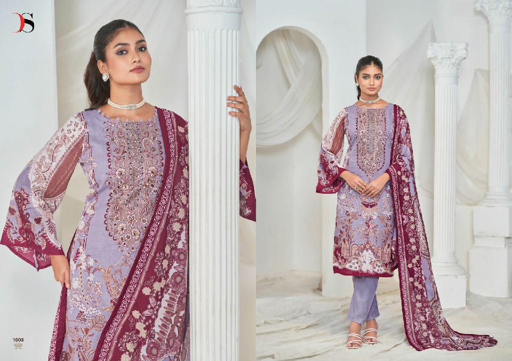 Deepsy Gulnoor Wholesale Pure Cotton With Self Embroidery Dress Material
