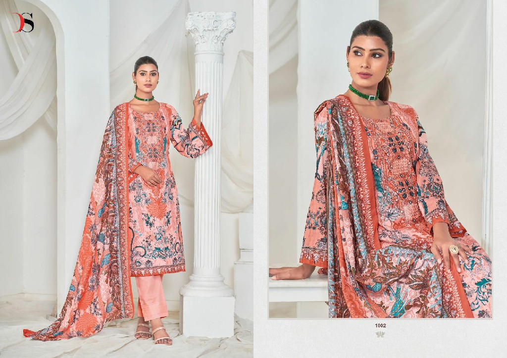 Deepsy Gulnoor Wholesale Pure Cotton With Self Embroidery Dress Material