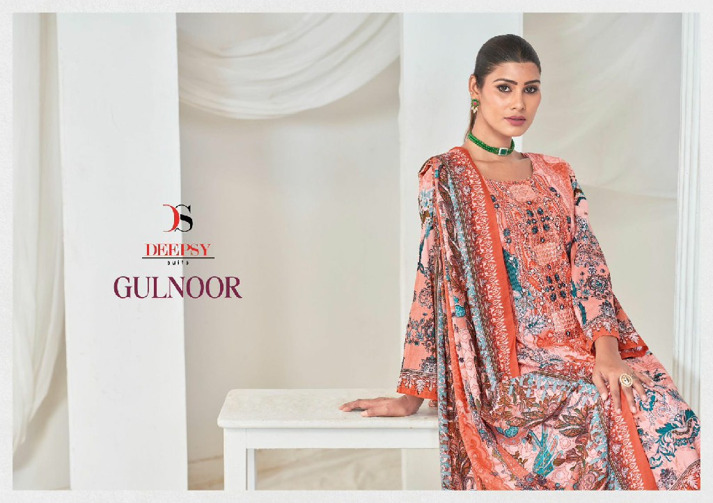 Deepsy Gulnoor Wholesale Pure Cotton With Self Embroidery Dress Material