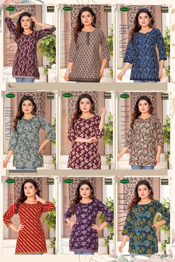 Mahalaxmi Apple Vol-2 Wholesale Short Kurtis Catalog