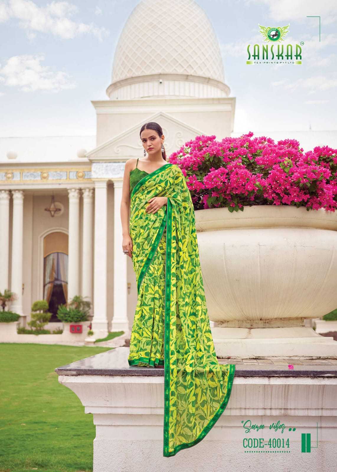 sanskar tex prints leela vol 2 bember georgette colour print saree