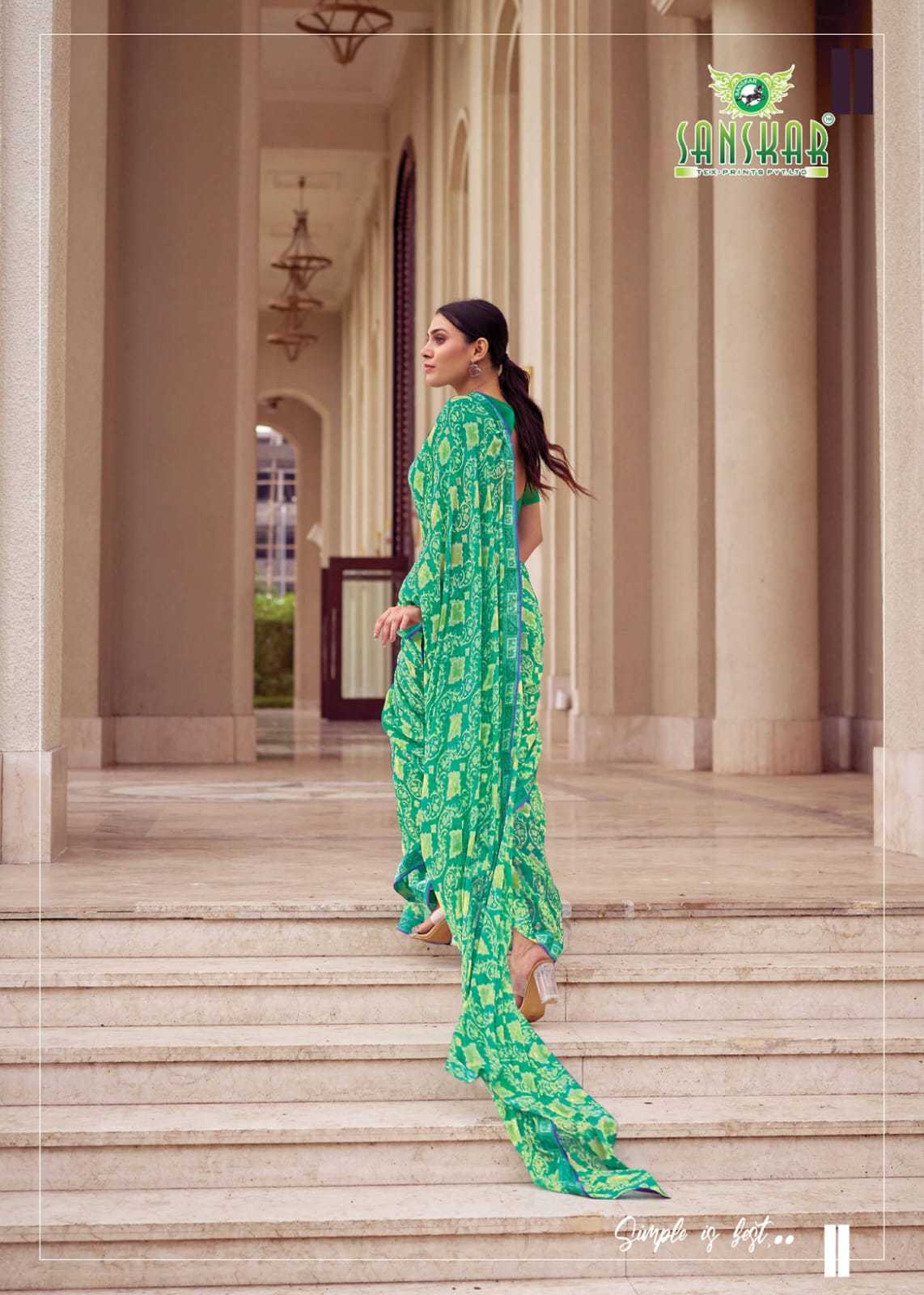 sanskar tex prints leela vol 2 bember georgette colour print saree