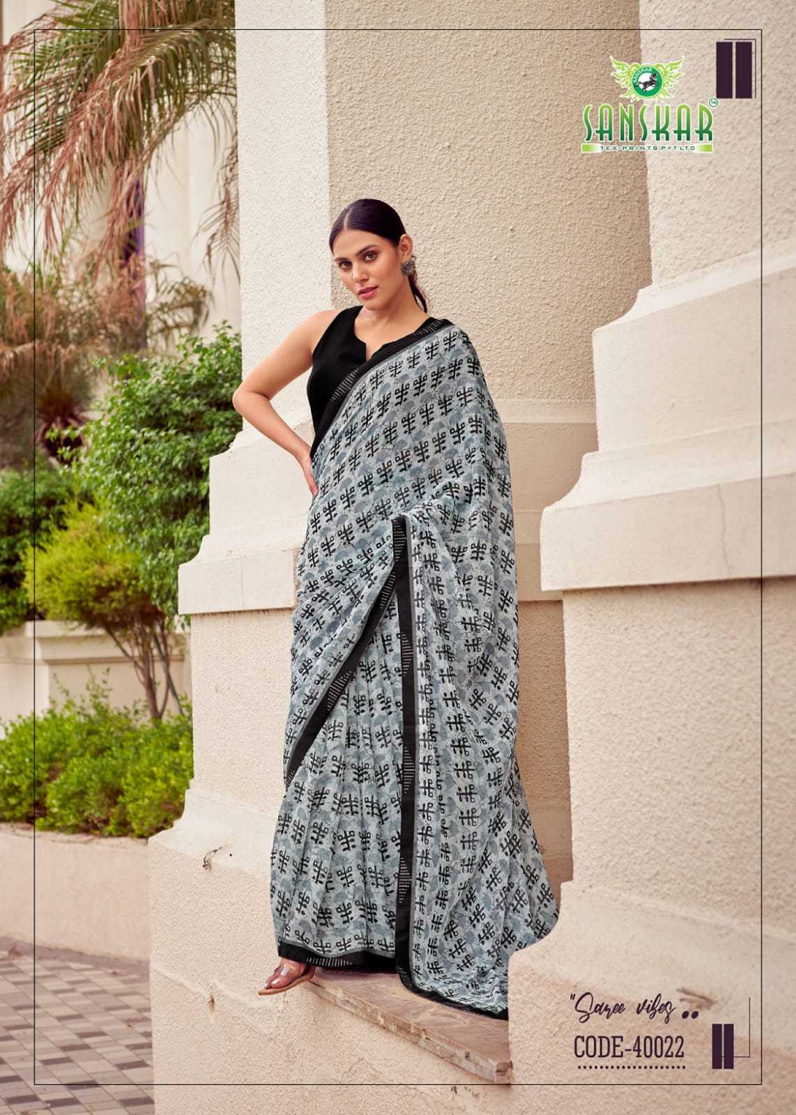 sanskar tex prints leela vol 2 bember georgette colour print saree