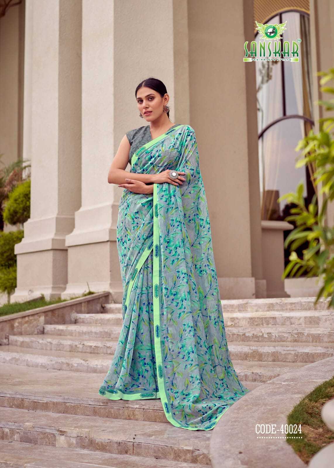 sanskar tex prints leela vol 2 bember georgette colour print saree