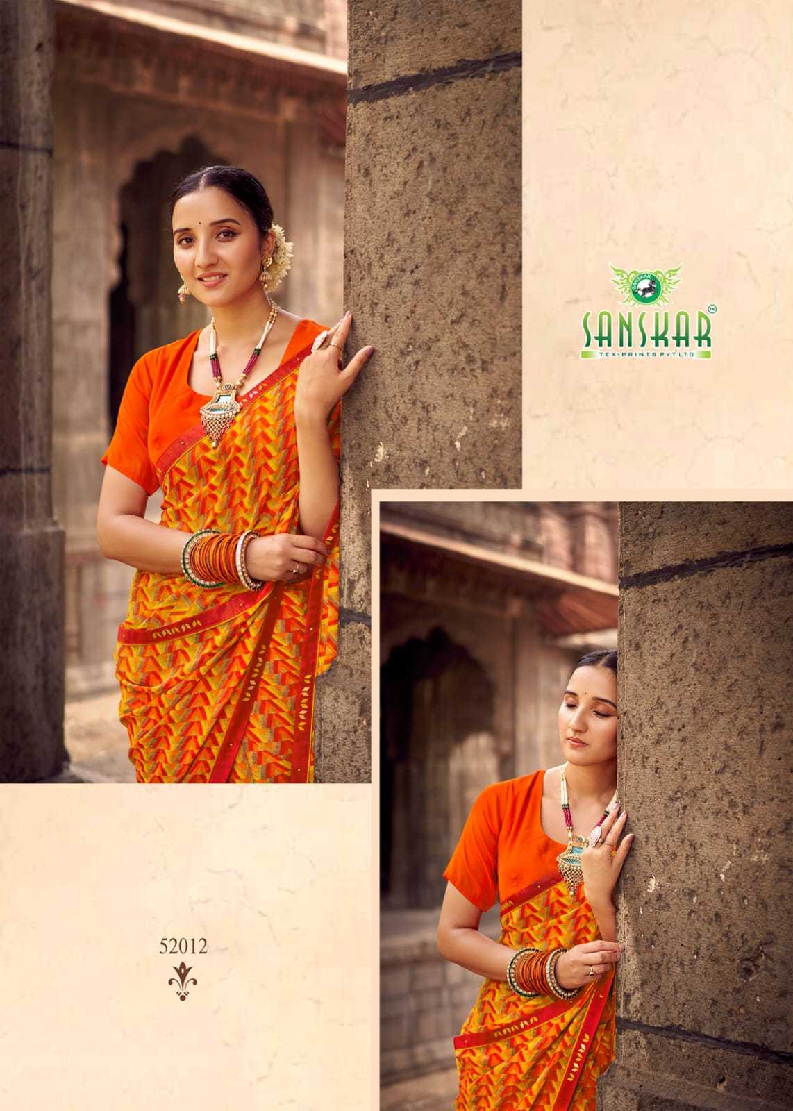 sahelee se baaten by sanskar tex colourful weightless saree online