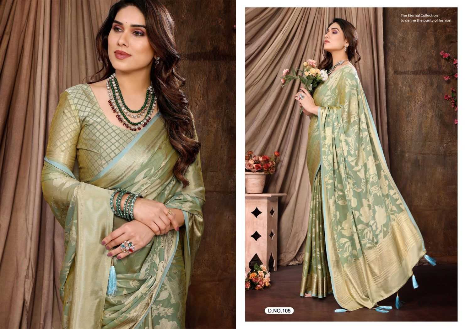 siara by shubh shree creation brasso unique colours saree with blouse