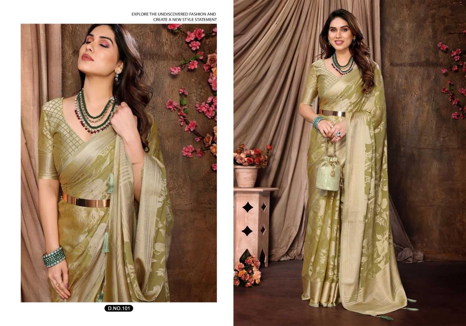 siara by shubh shree creation brasso unique colours saree with blouse