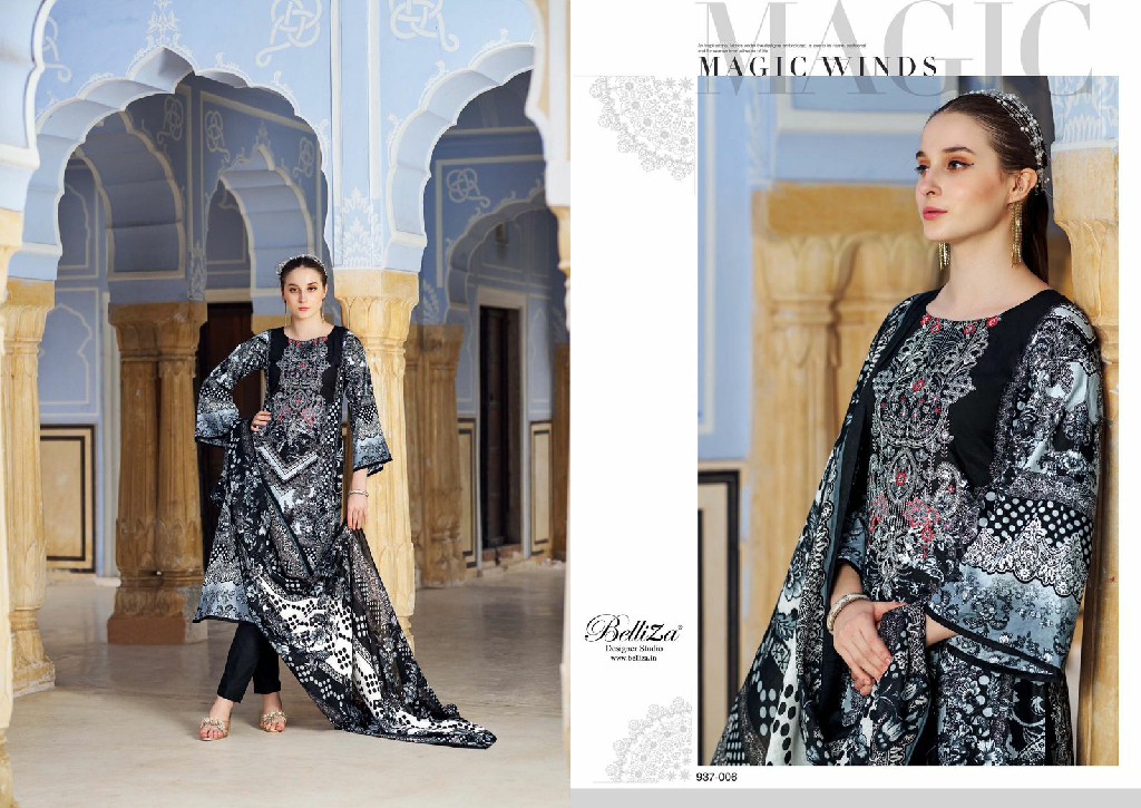 belliza designer naira black and white 3rd edition cotton pakistani suits