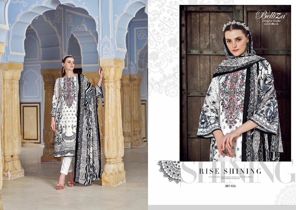 belliza designer naira black and white 3rd edition cotton pakistani suits