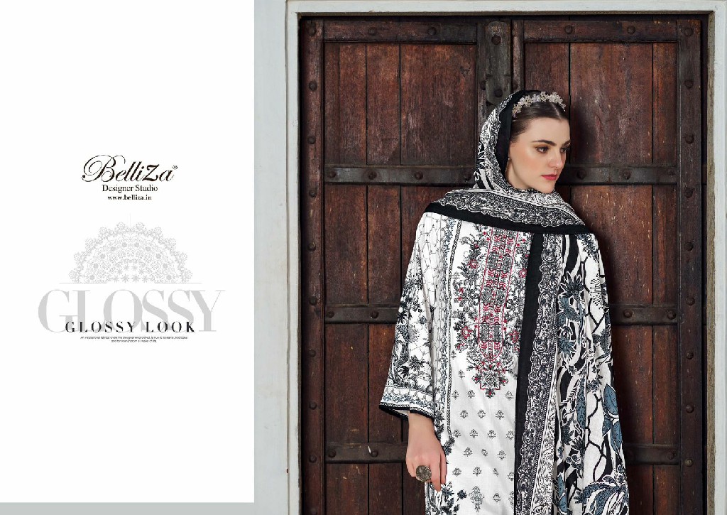 belliza designer naira black and white 3rd edition cotton pakistani suits