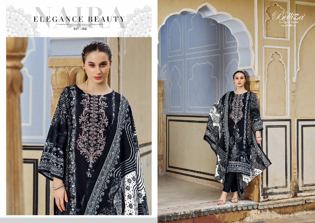 belliza designer naira black and white 3rd edition cotton pakistani suits