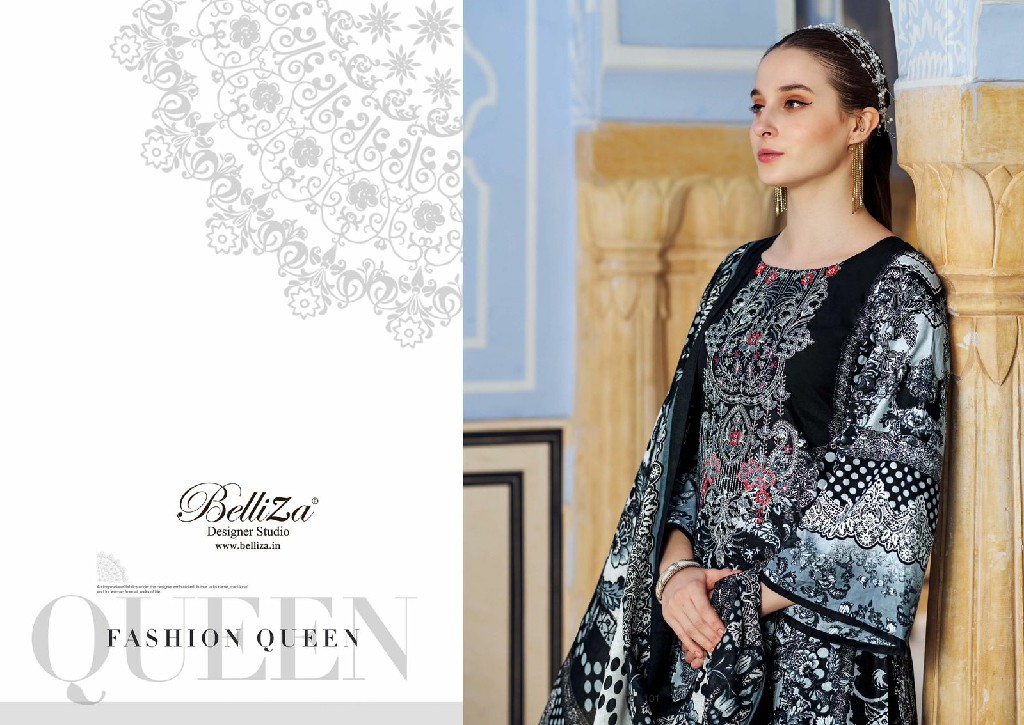 belliza designer naira black and white 3rd edition cotton pakistani suits