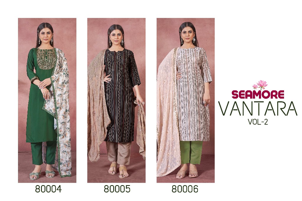 Seamore Vantara Vol-2 Wholesale Women Kurti With Pant And Dupatta