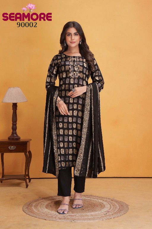 Seamore Peacock Wholesale Woman Kurti With Pant And Dupatta