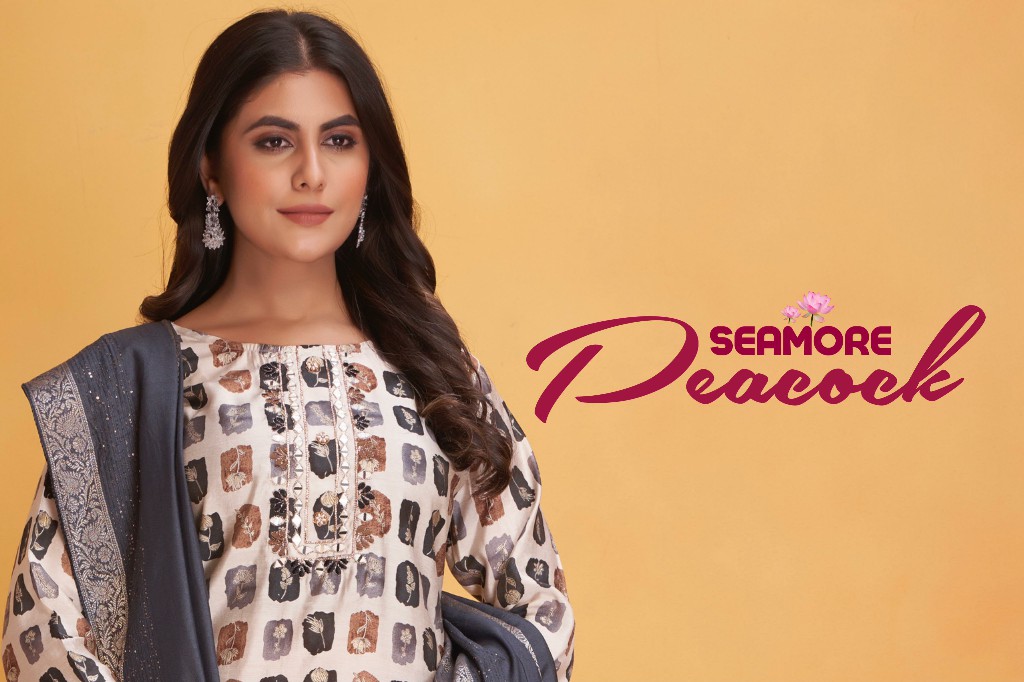 Seamore Peacock Wholesale Woman Kurti With Pant And Dupatta