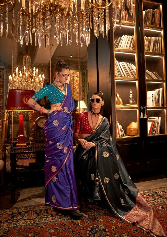 Rajtex Kanthkala Luxe Wholesale Pure Satin Handloom Weaving Function Wear Sarees