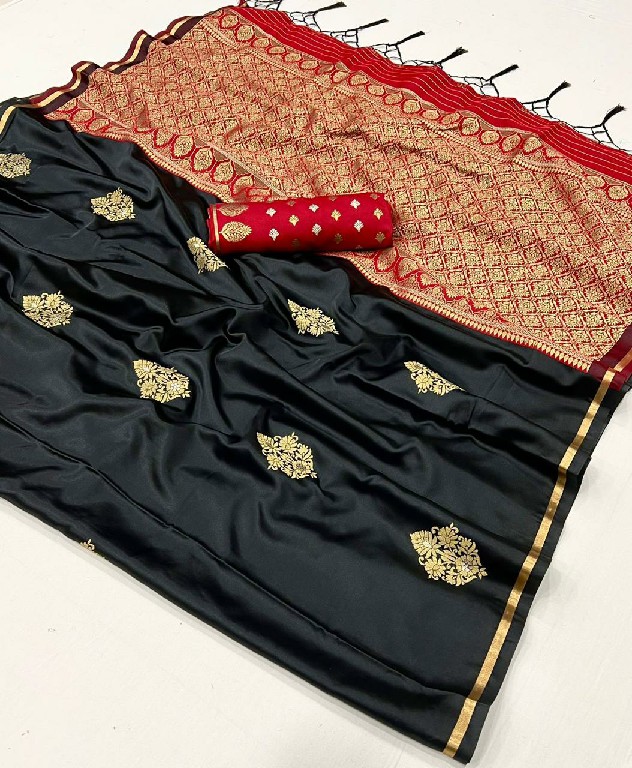 Rajtex Kanthkala Luxe Wholesale Pure Satin Handloom Weaving Function Wear Sarees