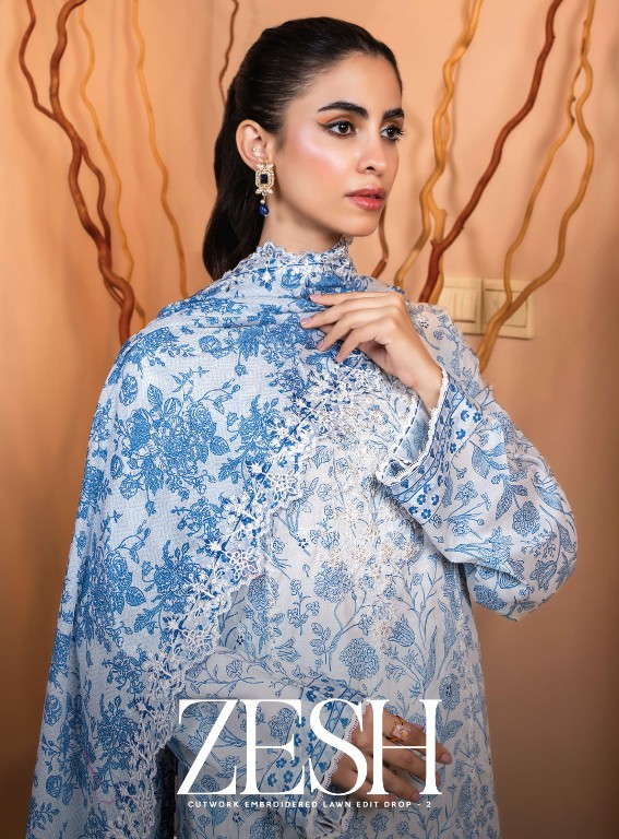 Zesh Cutwork Embroidered Lawn Edit Drop Vol-2 Wholesale Pakistani Suits