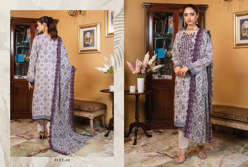 Zesh Cutwork Embroidered Lawn Edit Drop Vol-2 Wholesale Pakistani Suits