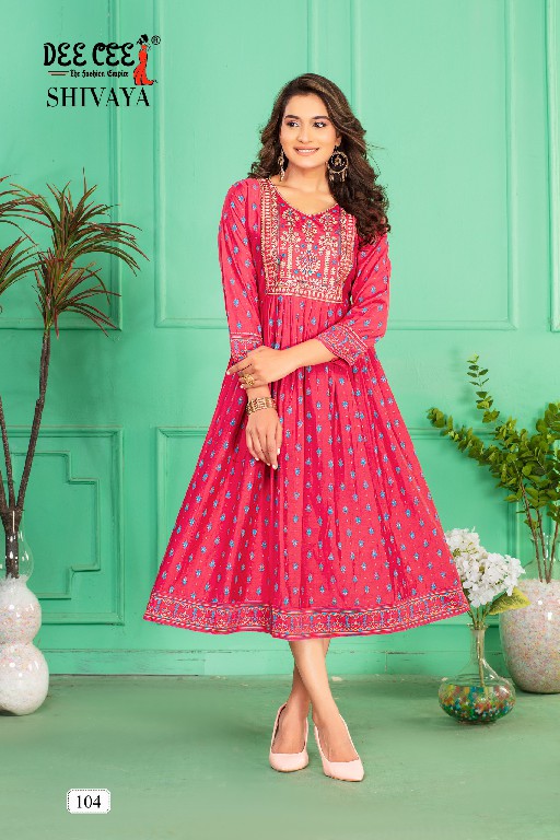 Dee Cee Shivaya Wholesale Screen Print Flared Long Kurtis