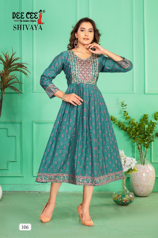 Dee Cee Shivaya Wholesale Screen Print Flared Long Kurtis