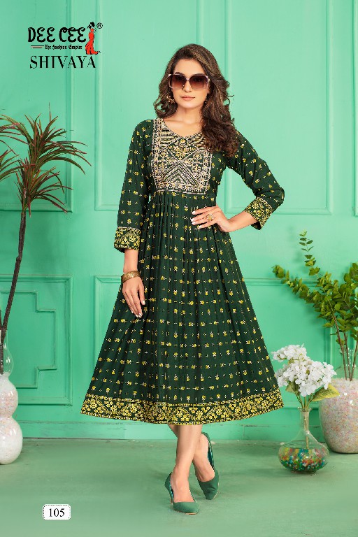 Dee Cee Shivaya Wholesale Screen Print Flared Long Kurtis