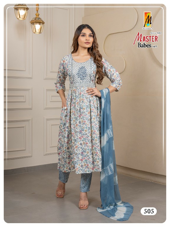 Master Babes Vol-5 Wholesale Capsule Print With Belt Readymade Suits